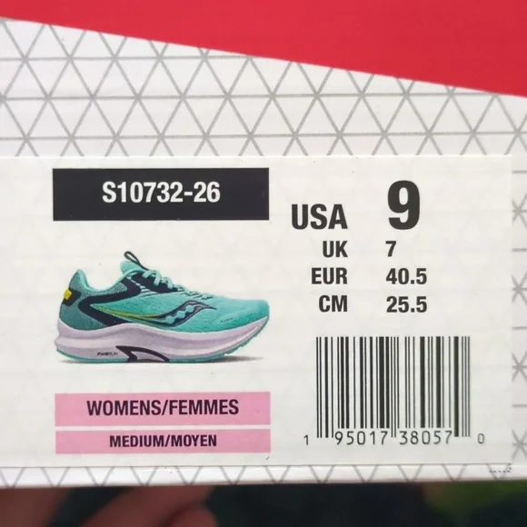 SAUCONY Axon 2 Running Shoes, Cool Mint Color, New In Box, Size 9 - Picture 5 of 6
